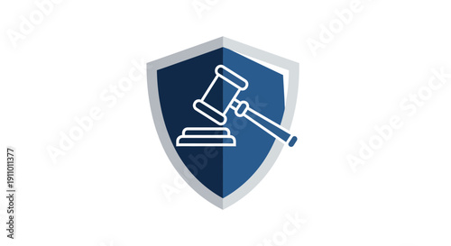 Legal Authority Shield Illustrating Justice, Law, and Protection Concept