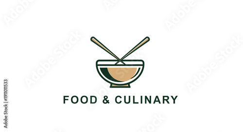 Minimalist Culinary Design With Chopsticks and Bowl Representing Delicious Meal