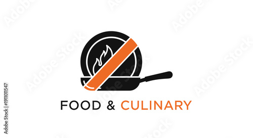 Minimalist Culinary Emblem: An Icon Representing Food Preparation and Gastronomic Arts
