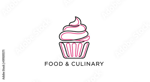 Minimalist Cupcake Illustration For Culinary and Food Related Marketing Or Designs
