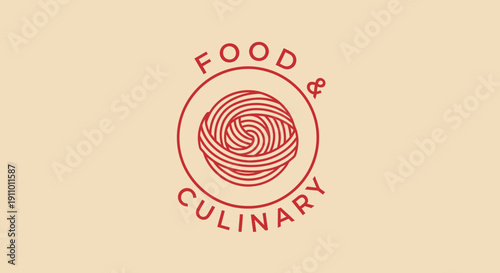 Minimalist Culinary Emblem Design for Restaurants and Food-Related Businesses