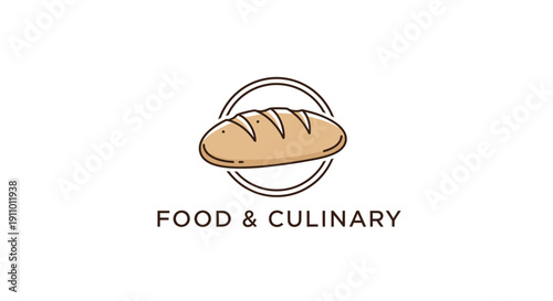 Minimalist Bakery Logo Featuring Bread Within A Circular Design For Food Related Projects