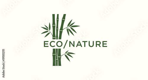 Minimalist Eco-Friendly Logo Featuring Bamboo and Nature-Inspired Typography Design