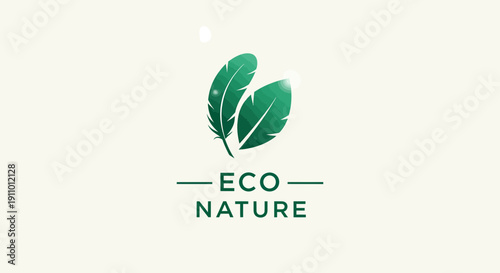 Minimalist Eco-Friendly Logo Featuring Leaf-Like Graphics and Nature Symbolism