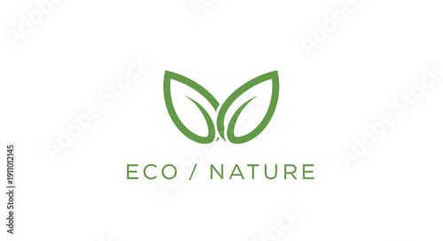 Minimalist Eco-Friendly Logo Featuring Leaves for Nature and Ecological Concepts
