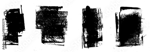 Vertical Abstract Brush Stroke Stamps Background Vector