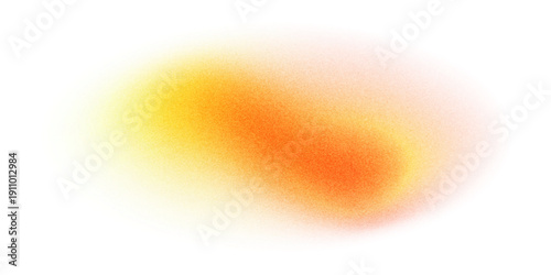 Orange circle gradient noise gradation. Abstract color watercolor blur mesh shape on white background. Gradient aura, grain neon blob with noise effect