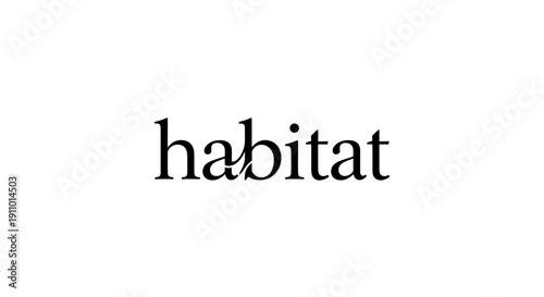 Simple black habitat text on white background.
