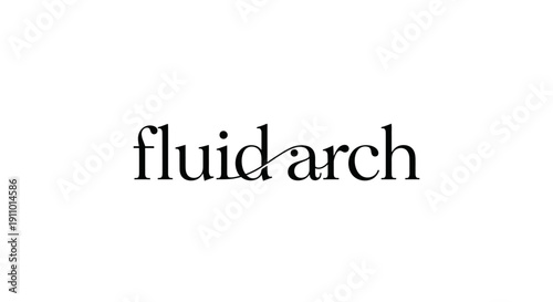 Simple black fluidarch logo on white background.