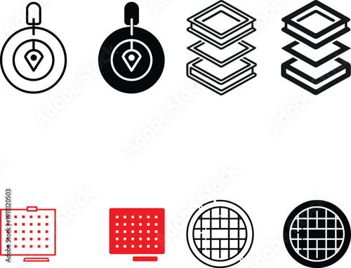 Modern Navigation and Technology Icons