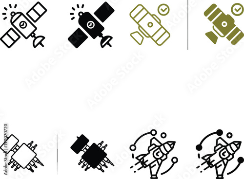 Satellite and Rocket Icons