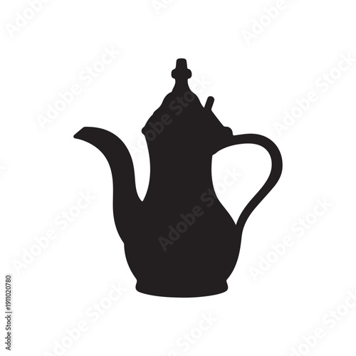 Black Arabic tea pot silhouette vector illustration