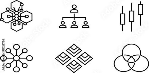 Infographic, Business, Icon, Network, Data, Analysis, Strategy, Organization, Growth, Marketing, Geometric, Diagram, Vector, 