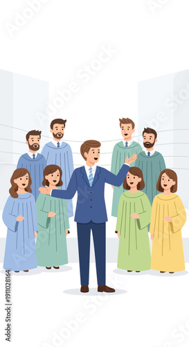 Joyful Choir Performance With Enthusiastic Director Leading Melody