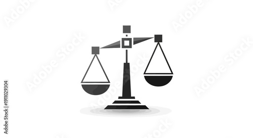 Minimalist Equilibrium Concept Depicting Judicial Balance And Fairness on a White Background
