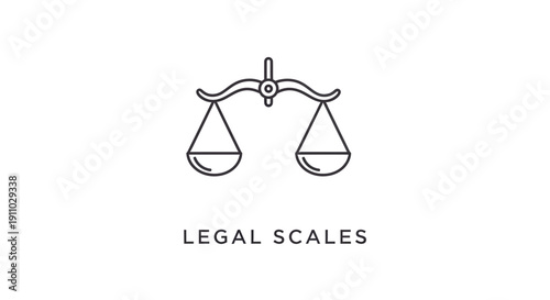 Minimalist Equilibrium Law Icon Suitable For Legal, Justice, and Fairness Related Concepts