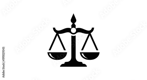 Minimalist Equilibrium Symbol Representing Justice, Fairness, and Legal Concepts