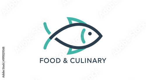 Minimalist Fish Logo Representing Food And Culinary With Two Tones Color Scheme Is Ready
