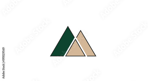 Minimalist Graphic Depicting Mountains Ideal For Nature Tourism And Outdoor Brands