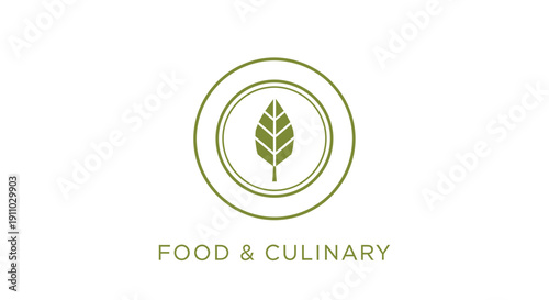Minimalist Green Leaf Logo Representing Food And Culinary Businesses, Fresh And Natural Concepts