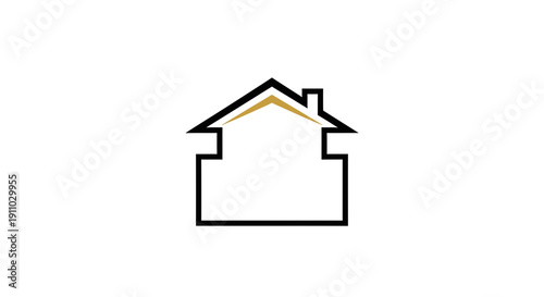Minimalist House Logo Design Showing Conceptual Representation Of Real Estate And Property