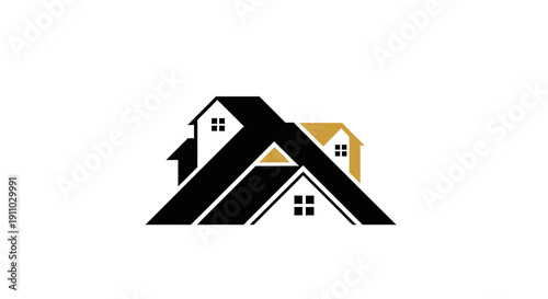 Minimalist House Logo Design, Representing Real Estate, Modern Architecture, and Home Ownership