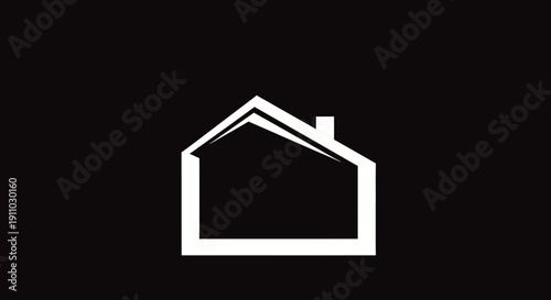 Minimalist House Silhouette Embodying Concept Of Home, Shelter, And Real Estate Design