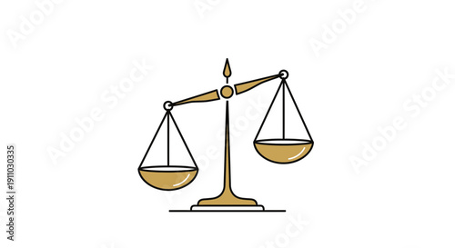 Minimalist Illustration of a Balanced Scale Depicting Justice and Legal Concepts