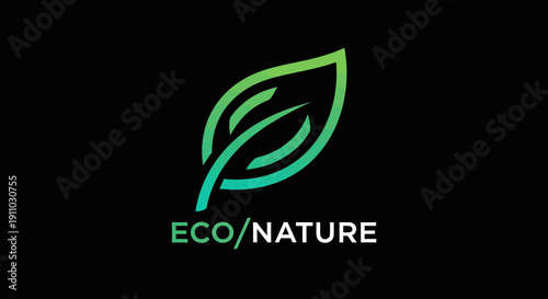 Minimalist Leaf Logo Depicting Eco-Friendly Principles and Nature's Harmony