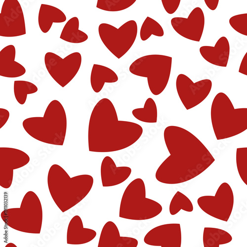 Red Heart Seamless Pattern Vector