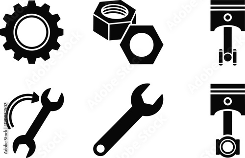 Mechanical Hardware and Industrial Engineering Tool Icons