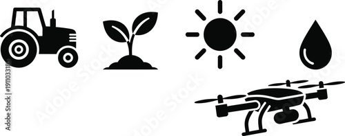 Smart Farming and Modern Agriculture Technology Icons