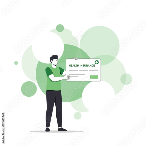 Man Holding Health Insurance Card For Wellness And Security