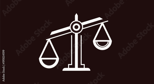 Minimalist Legal Balance Symbol Against a Dark Background For Conceptual Designs
