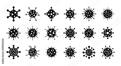 Coronavirus Icons Set: Pandemic, Virus, Disease Symbols