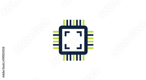 Minimalist Microchip Icon Vector Illustration Representing The Core Technology Concept