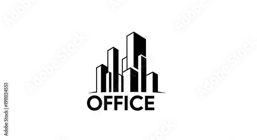 Minimalist Office Building Logo Concept for Business Branding and Real Estate Design