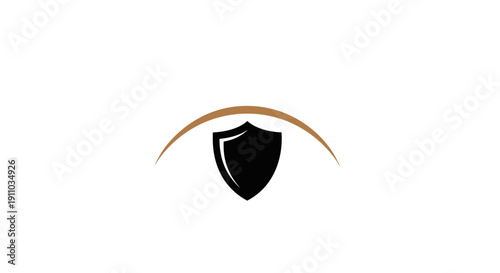 Minimalist Shield Emblem Represents Protection and Security Conceptualization or Design