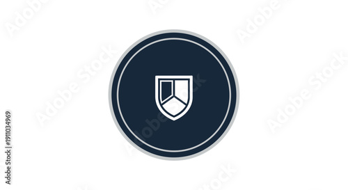 Minimalist Shield Emblem Represents Security And Protection In Digital Fields