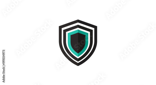Minimalist Shield Emblem Represents Security Protection and Safe Guarding Concept