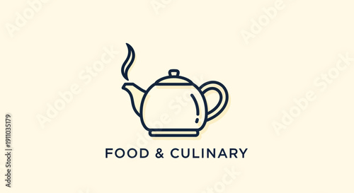 Minimalist Tea Pot Icon Illustrating Culinary Arts and Beverage Culture