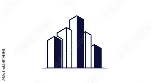 Minimalist Urban Architecture Conceptual Design Abstract Modern Cityscape Silhouette