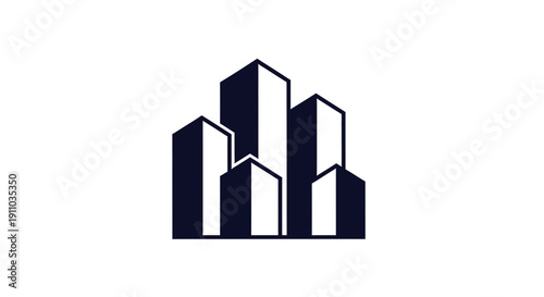 Minimalist Urban Architecture Emblem Representing City Development And Structural Growth