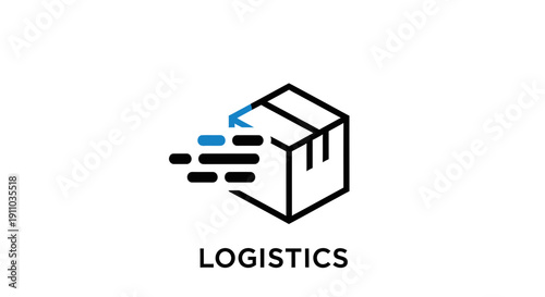 Minimalistic Logistics and Shipping Box Icon Representing Fast Delivery and Transportation.