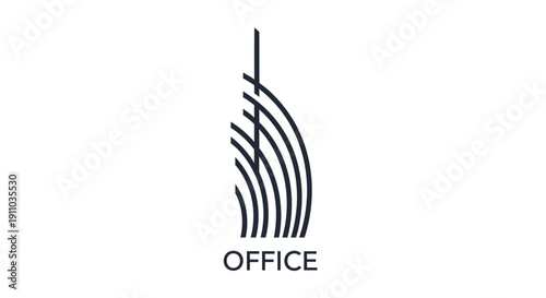 Minimalistic Office Logo Design with Curved Lines as a Representation of Creativity and Modernity