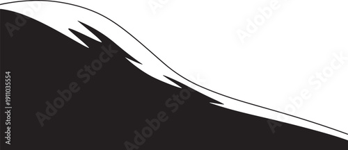 Abstract Black and White Mountain Peak Silhouette nature