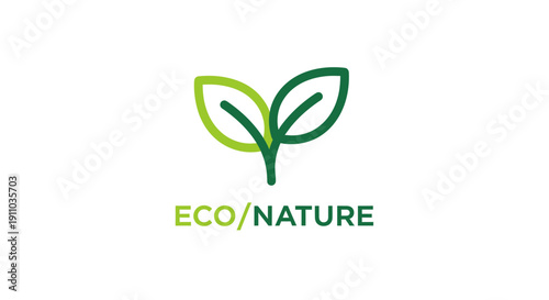 Minimalistic Graphic Leaf Design For Ecological Concepts And Sustainable Initiatives