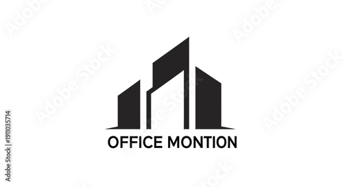Modern Abstract Architectural Logo Design For Office Montion Featuring Geometric Shapes