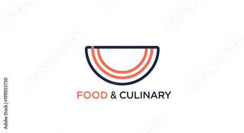 Minimalistic Food And Culinary Logo With Graphic Design On White Background