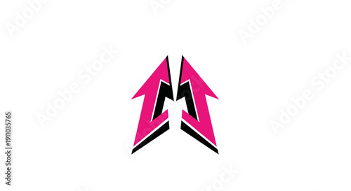 Free Download Modern Abstract Arrow Design In Pink And Black Colors For Logo Or Symbol Creation - GFXLoad